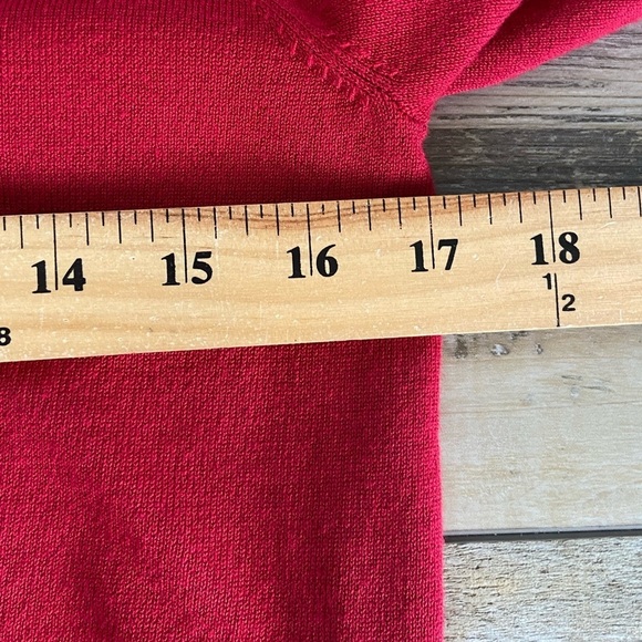 Chico's Sweater Top Size 0 US Small Red Long Sleeve Back Zipper Crewneck - Picture 4 of 8